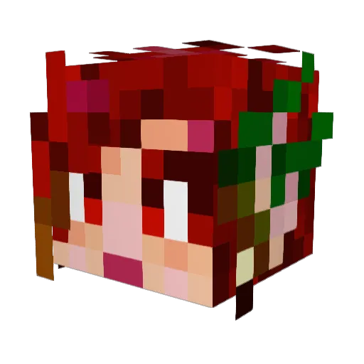 Becaweca Minecraft avatar head, 3D render