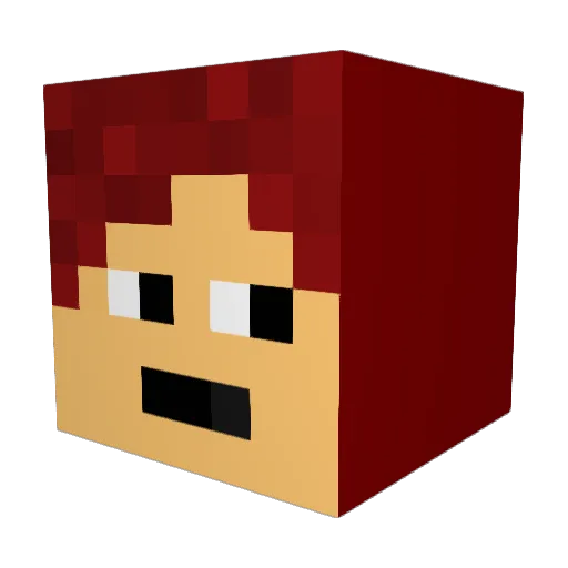 BeccaAB Minecraft avatar head, 3D render