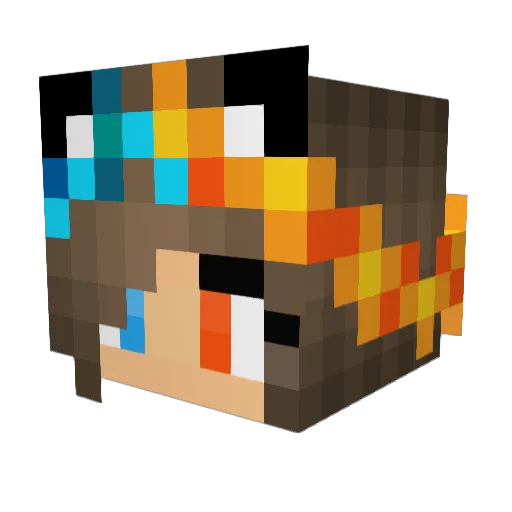 BeccaOwl Minecraft avatar head, 3D render