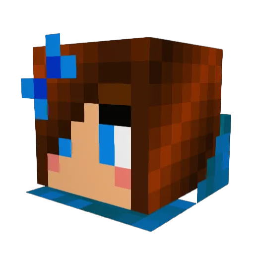 Beccadxo Minecraft avatar head, 3D render