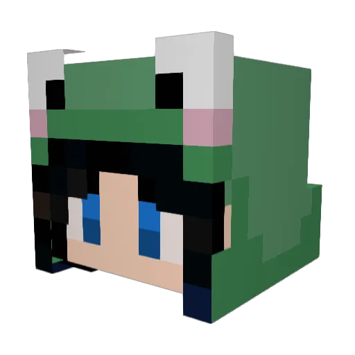 Beccaneer Minecraft avatar head, 3D render