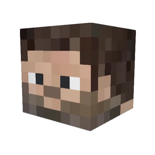BecelKoira Minecraft avatar head, 3D render