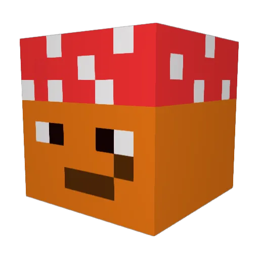 Beck100 Minecraft avatar head, 3D render