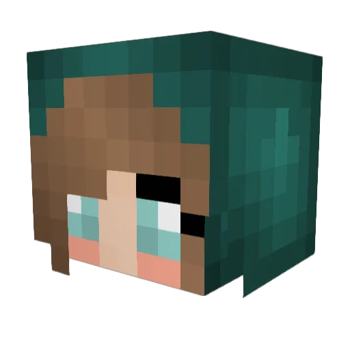 BeckaDinosaur Minecraft avatar head, 3D render