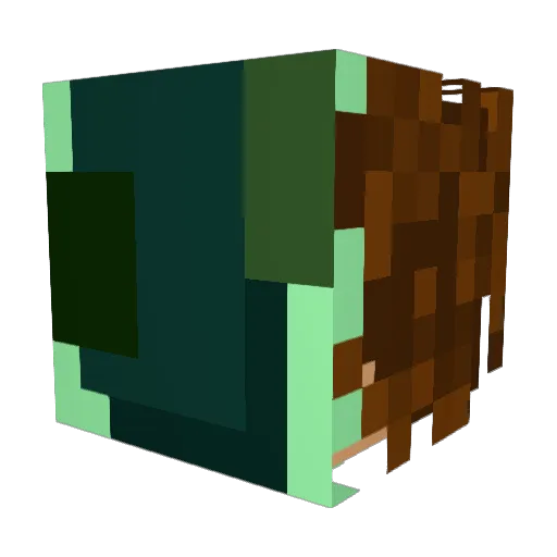 Beckaaaaa Minecraft avatar head, 3D render