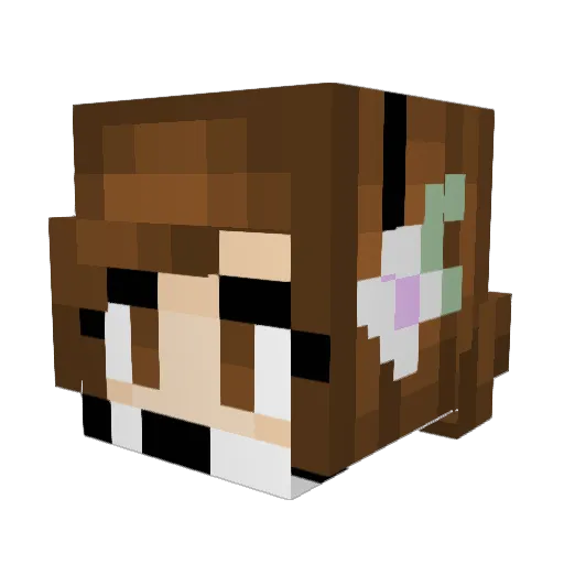 Beckabooz Minecraft avatar head, 3D render