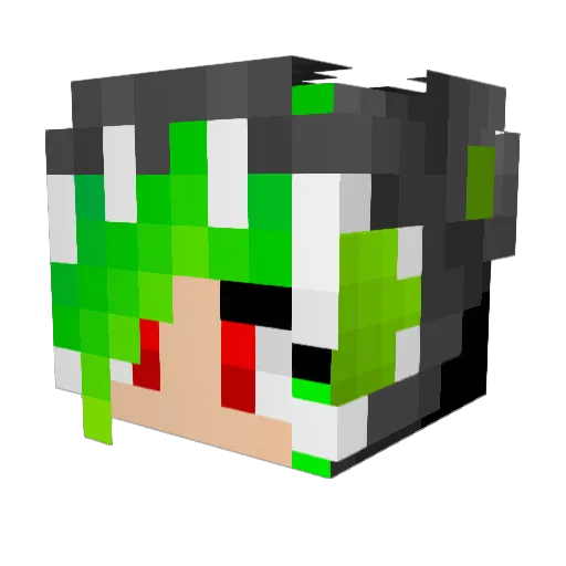 BeckieJo Minecraft avatar head, 3D render