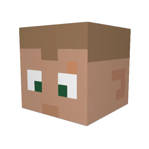 Becksbecca Minecraft avatar head, 3D render