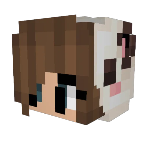 BeckyGames Minecraft avatar head, 3D render