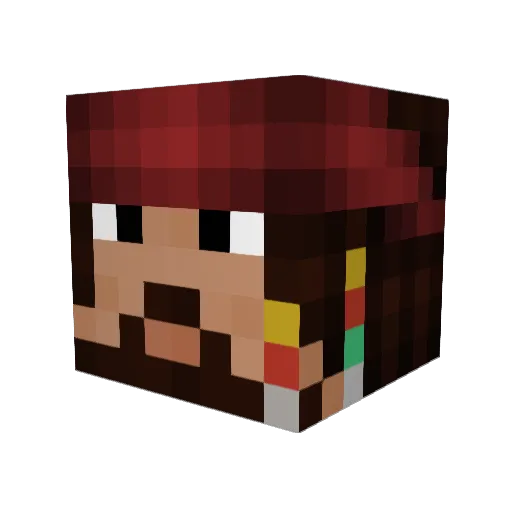 BedSax Minecraft avatar head, 3D render