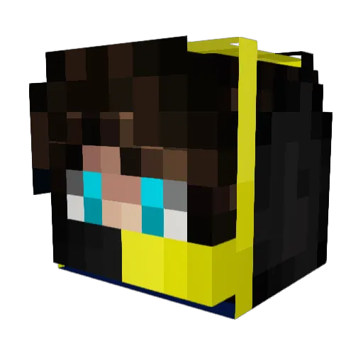 BedWarsNoob0 Minecraft avatar head, 3D render
