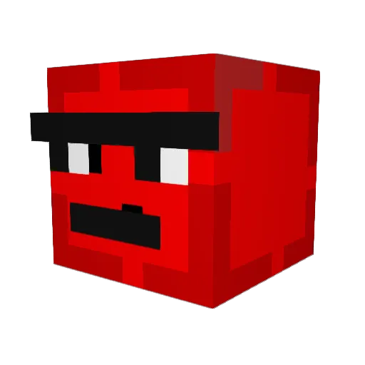 Bedgario Minecraft avatar head, 3D render