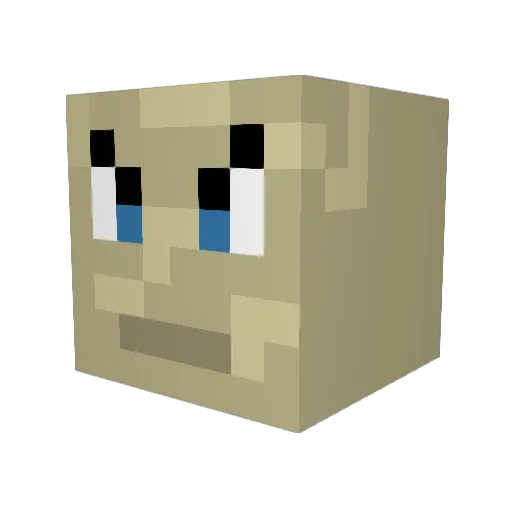 Bedici Minecraft avatar head, 3D render