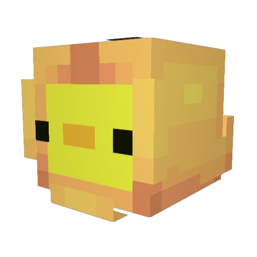 BedlessBanana Minecraft avatar head, 3D render