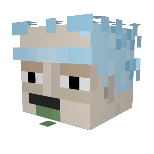 Bedll Minecraft avatar head, 3D render