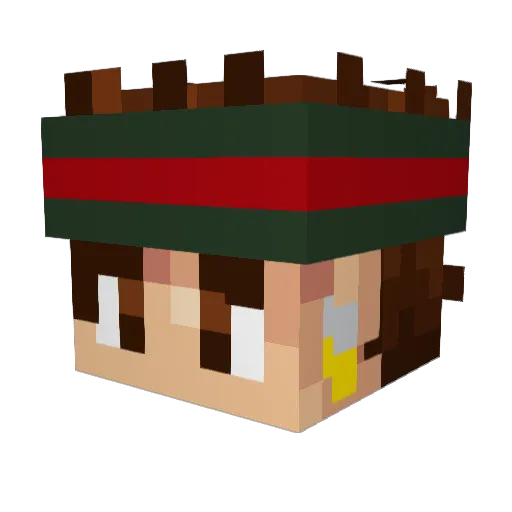 Bedrocan Minecraft avatar head, 3D render