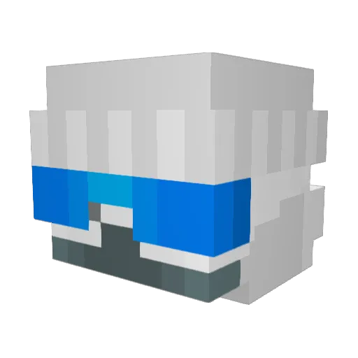 Bedrolled Minecraft avatar head, 3D render