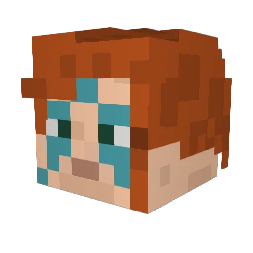 Bedthyme Minecraft avatar head, 3D render