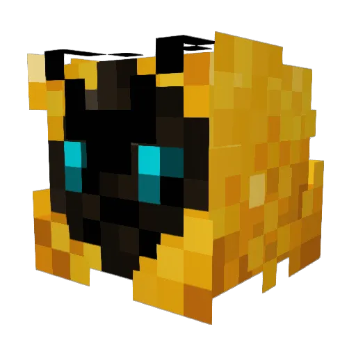 BeeRee Minecraft avatar head, 3D render