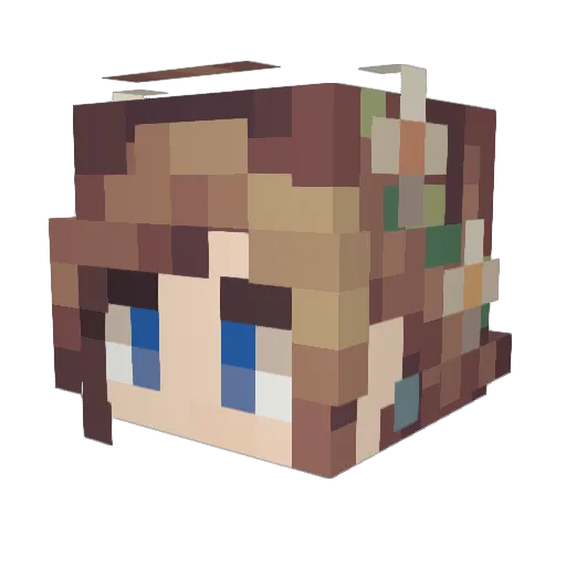 BeeUK Minecraft avatar head, 3D render
