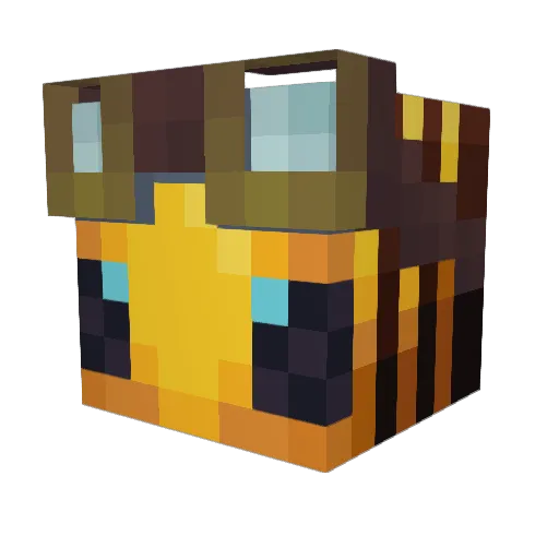 Beeeee Minecraft avatar head, 3D render