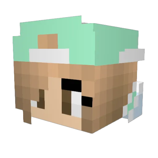 Beeeeew Minecraft avatar head, 3D render