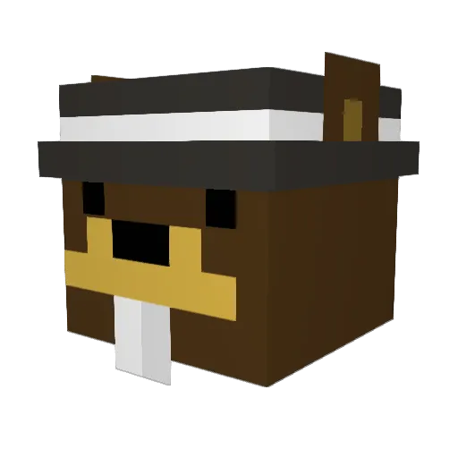 Beeeever Minecraft avatar head, 3D render