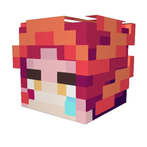 Beeep_ Minecraft avatar head, 3D render