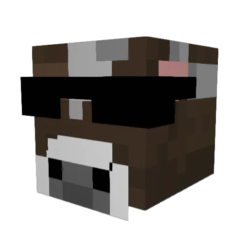 BeefSoupTheCow Minecraft avatar head, 3D render