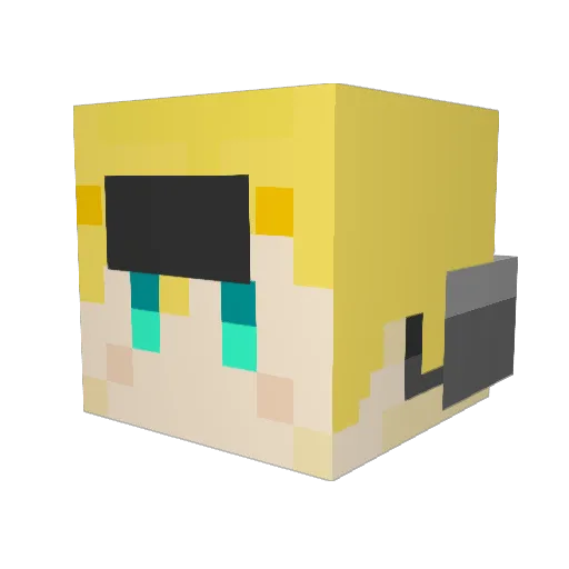 Beefluss Minecraft avatar head, 3D render