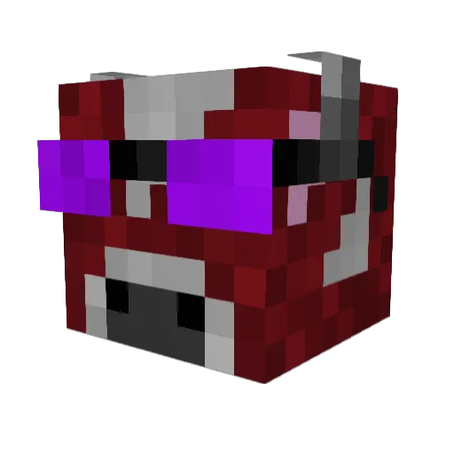 Beefman_0 Minecraft avatar head, 3D render