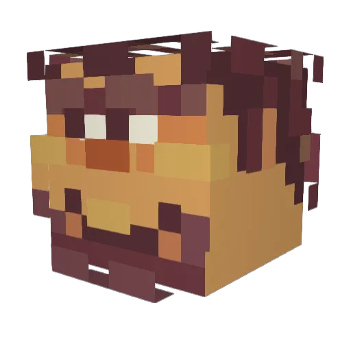 Beefr Minecraft avatar head, 3D render