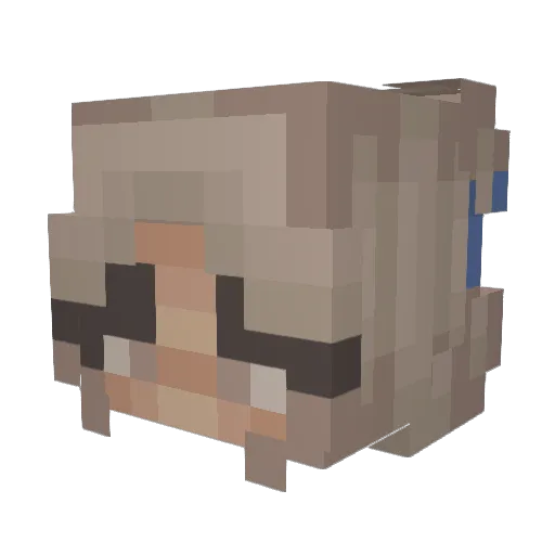Beefrbella Minecraft avatar head, 3D render