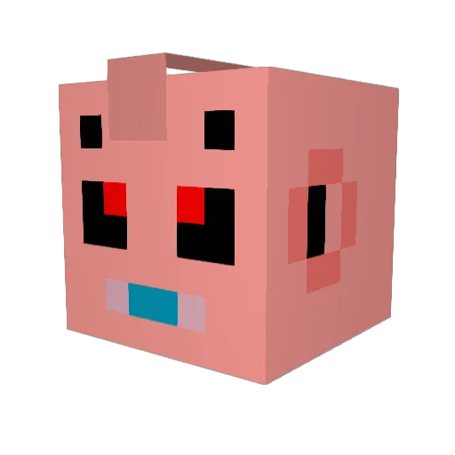 Beelersaurus Minecraft avatar head, 3D render
