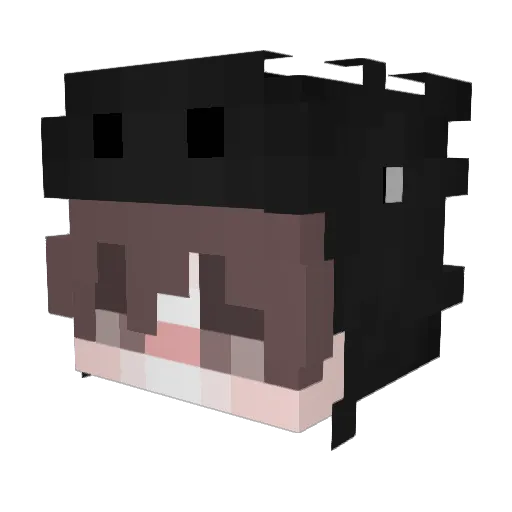 Beelzebubbx Minecraft avatar head, 3D render