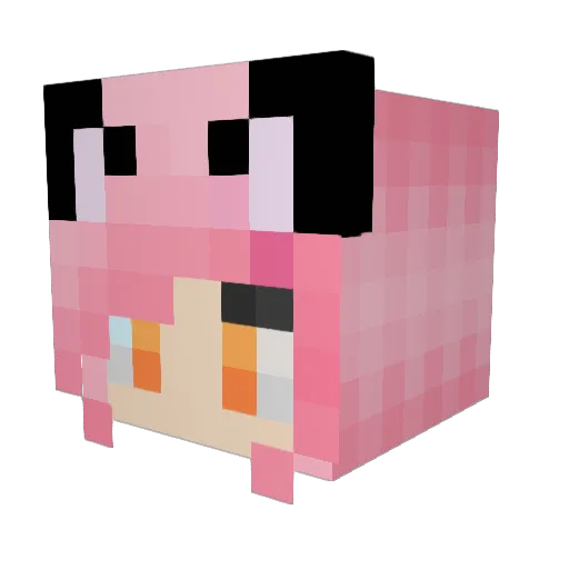 Beemori Minecraft avatar head, 3D render