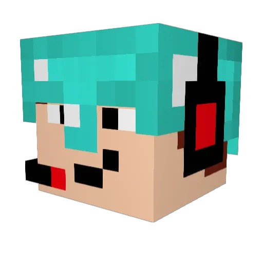 BeerBas Minecraft avatar head, 3D render