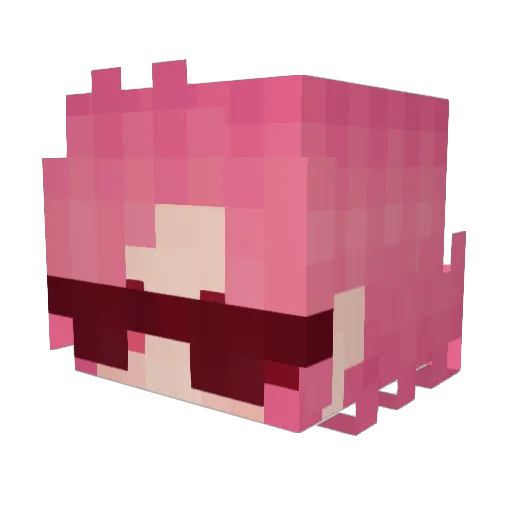 Beesbebuzzing Minecraft avatar head, 3D render