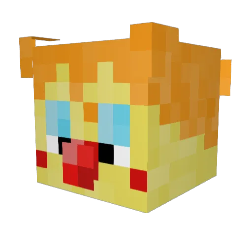 BeetleBeep Minecraft avatar head, 3D render