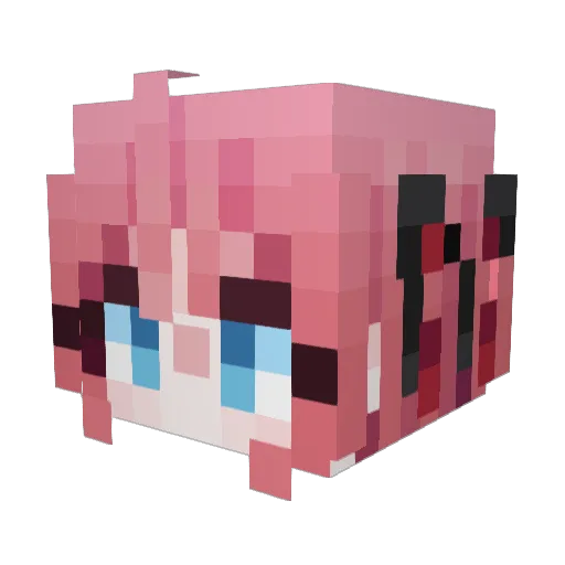 Beeyak_ Minecraft avatar head, 3D render