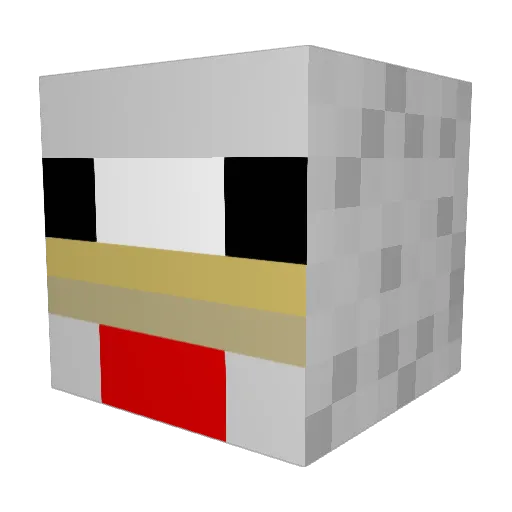 Beffklutten Minecraft avatar head, 3D render