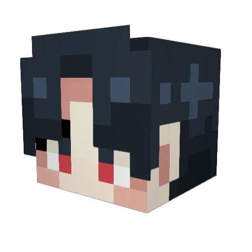 Beflat Minecraft avatar head, 3D render