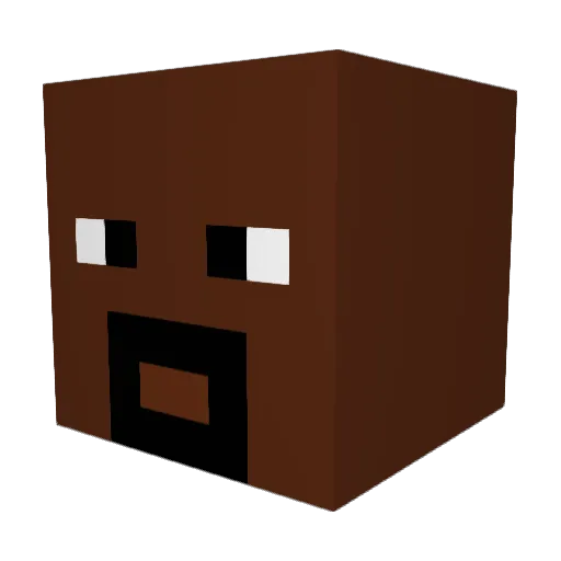 Beformed Minecraft avatar head, 3D render