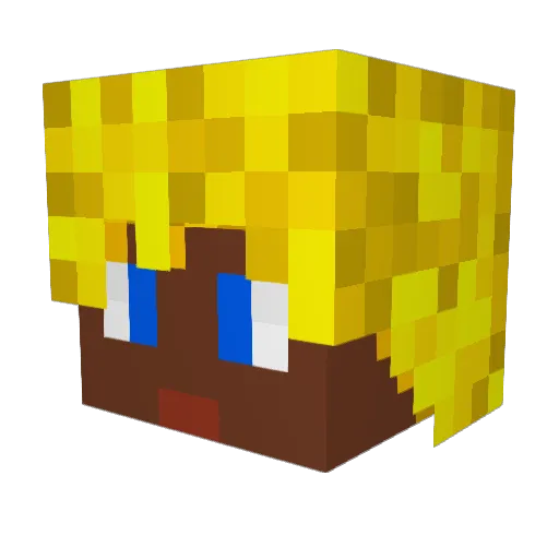 BegerChristia Minecraft avatar head, 3D render