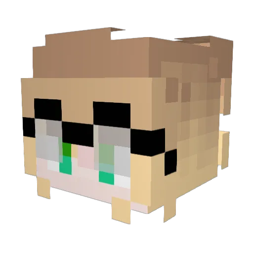 BeginnerNoob Minecraft avatar head, 3D render