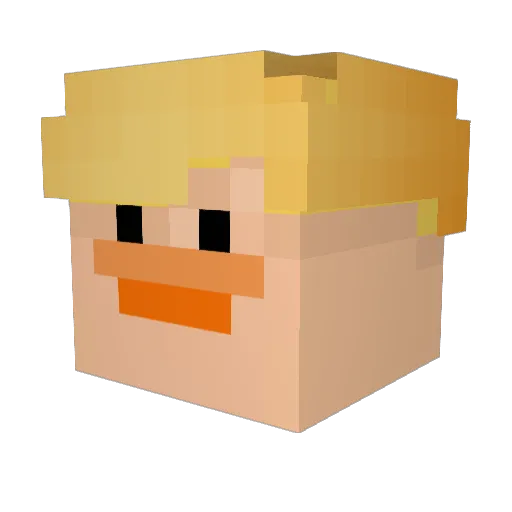 Begon Minecraft avatar head, 3D render