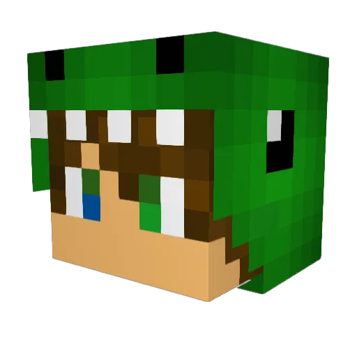 BehindertesDino Minecraft avatar head, 3D render
