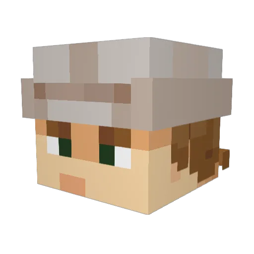 BehzingaDinga Minecraft avatar head, 3D render