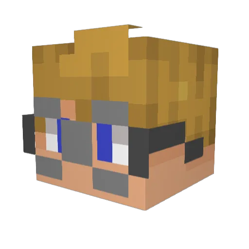 Beigan Minecraft avatar head, 3D render