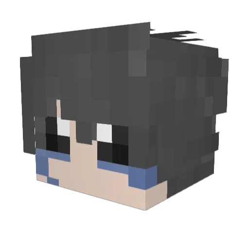 Beijou Minecraft avatar head, 3D render